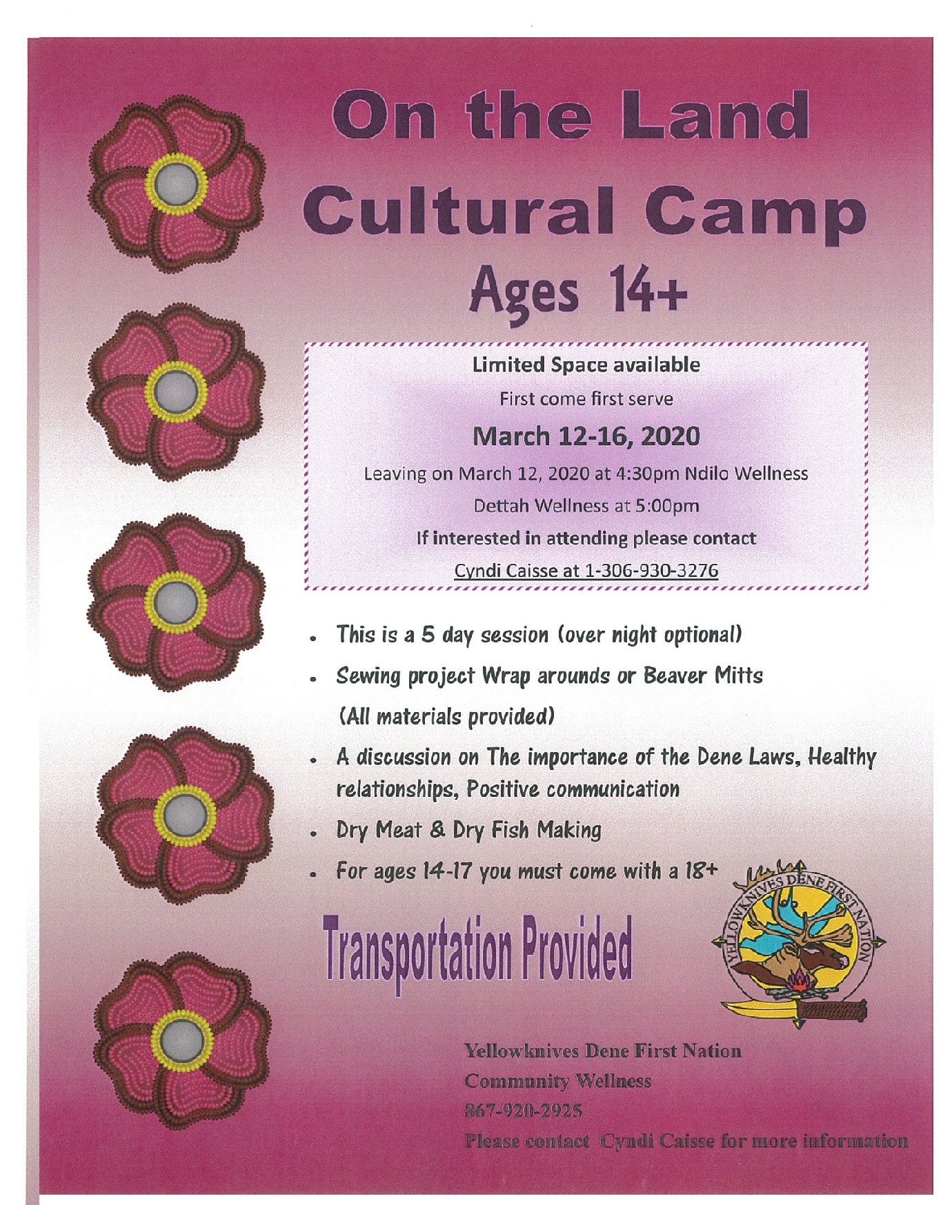 TEEN CULTURE CAMP MARCH 12 TO 16, 2020